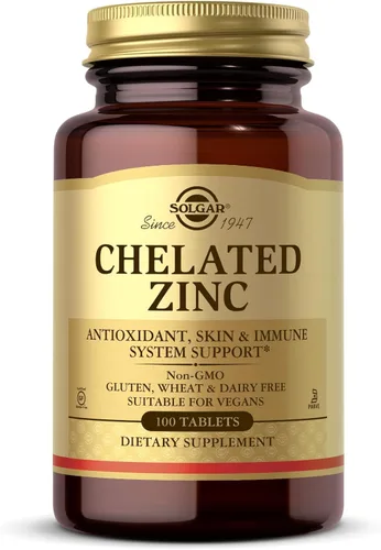 Miniatura 8 de Solgar Zinc quelado, 250 tabletas - Zinc para una piel sana - Apoya el crecimiento celular y la formación de ADN - Ejerce actividad antioxidante