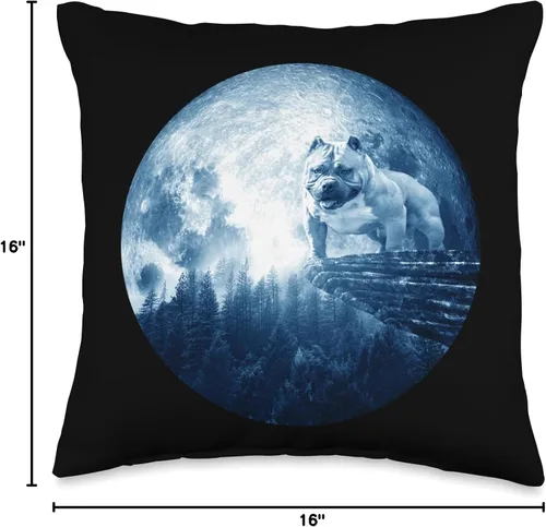 Miniatura 4 de American Bully Dog Shirts and Gifts American Bully Moon Mom Dad - Almohada para mujeres, hombres, amantes de los perros, 16 x 16 pulgadas, multicolor