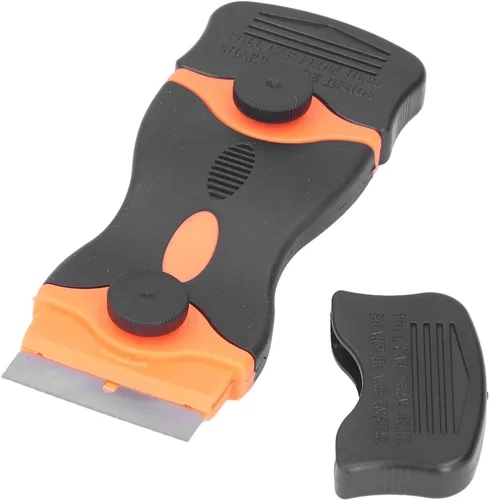 Rascador de hoja de afeitar, 2 piezas, herramienta de raspador 2 en 1, raspador de limpieza de rascador de vidrio retráctil para placa de cocina de