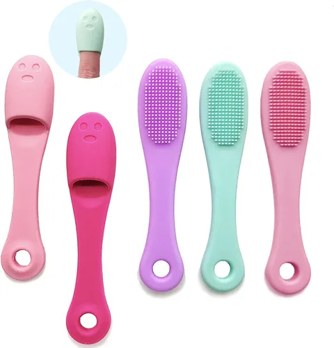 Paquete de 5 cepillos de limpieza facial manual de silicona suave, cepillo limpiador facial para limpieza suave y eficaz, eliminar puntos negros y