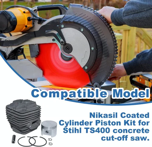 Miniatura 5 de Kit de filtro de combustible de aire cilíndrico de 1.929 in para sierra de corte de hormigón Stihl TS400, kit de cilindro con filtro de aire