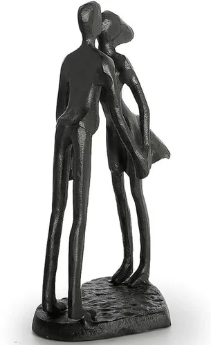 Miniatura 7 de DreamsEden Escultura de hierro de 6 pulgadas, estatua de pareja de besos para aniversario, figura de hierro fundido hecha a mano, decoración