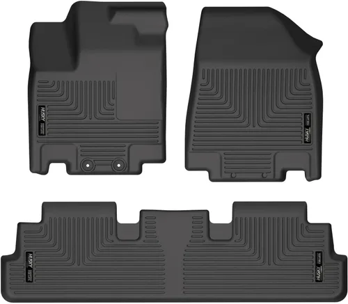 Husky Liners Alfombrillas Weatherbeater | Compatible con Nissan Pathfinder & Infiniti QX60 2022-2025 | Delantero y segunda fila, 3 piezas, negro -