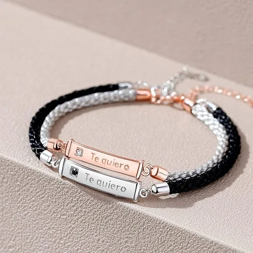Miniatura 2 de VOYOMI Pulseras de promesa de cuerda para parejas pulseras de amistad para dos pulseras para mejores amigas pulseras para parejas regalos para novio