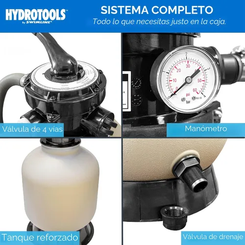 Miniatura 6 de SWIMLINE HYDROTOOLS Sistema completo de filtro de arena, tanque de 14 pulgadas, para piscinas sobre el suelo y enterradas de hasta 10,500 galones