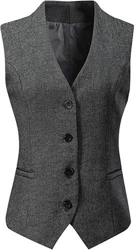 Miniatura 3 de Chaleco formal de 4 botones con cuello en V para mujer