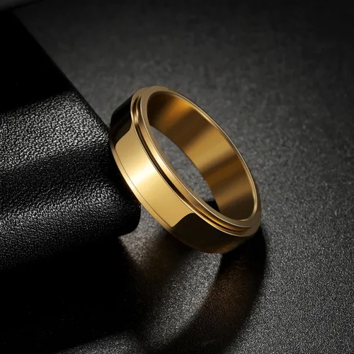 Miniatura 18 de Anillos giratorios para la ansiedad para hombre, anillos clásicos de cadena para mujeres y adultos, anillo de acero de titanio