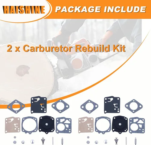 Miniatura 6 de Kit de reparación de carburador RK-23HS de 2 piezas para JONSERED 625 630 670 920 930 2094 Motosierra Reemplazo para Tillotson RK-23HS RK-23-HS