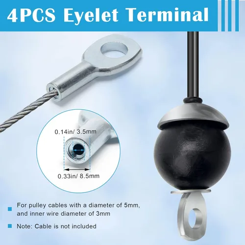 Miniatura 3 de 17 accesorios de cable para gimnasio, accesorio de cuerda sólida para máquina de poleas de fitness de 0.197 in, equipo de gimnasio para gimnasio