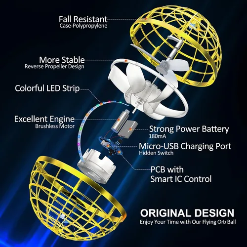 Miniatura 2 de AMERFIST Juguete de bola de orbe volador 2025, globo cósmico, boomerang, bola flotante, fidget spinner galáctico, órbita de dron de mano, juguetes