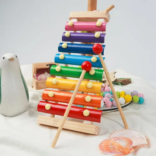 Miniatura 8 de MCPINKY Xilófono para niños, juguete musical xilófono con mazos seguros para niños, instrumentos musicales educativos, juguete para niños pequeños