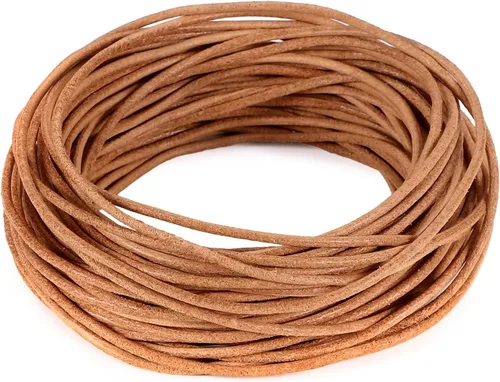 Miniatura 9 de Cordones de cuero redondos genuinos Beadnova de 0.05 a 0.19 in para el collar de la pulsera que rebordea la fabricación de la joyería, 01.blanco