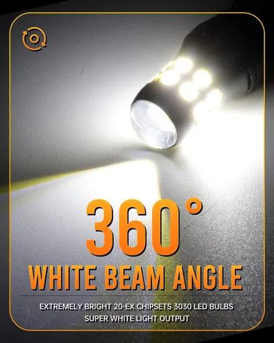 Miniatura 69 de 1156 Bombillas LED Ámbar Amarilla Luz de Señal de Giro 400% de Brillo 1141 1003 7506 Bombillas LED P21W Usadas para Luces Intermitentes Luz Trasera