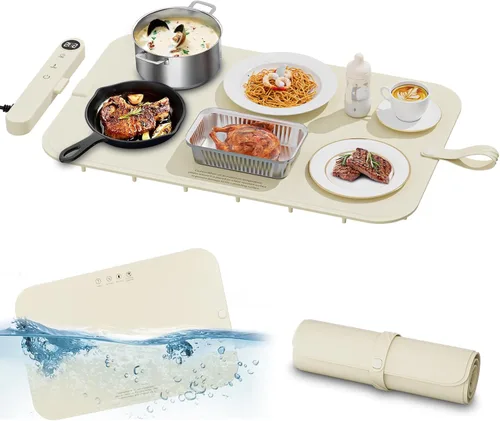 Miniatura 7 de Newise Alfombrilla de calentamiento de grafeno mejorada para alimentos, calefacción de superficie completa, bandeja de calentamiento eléctrica Gris