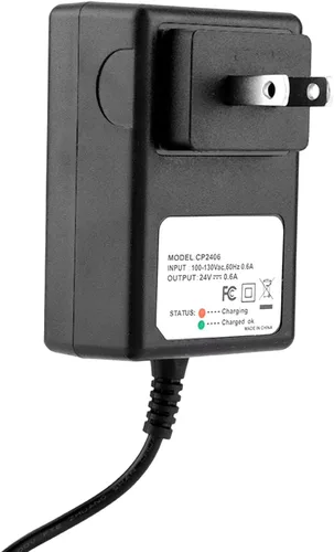 Miniatura 5 de Keenso Cargador de batería de scooter eléctrico de 24 V 0.6 A con enchufe recto de 2 pines, operación Plug and Play, pantalla de luz indicadora