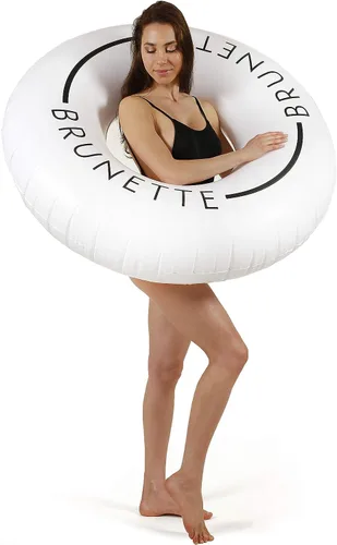 Loteli Flotador de natación – Anillo de natación inflable minimalista estético | Accesorio clásico para fiesta, sesión de fotos, diversión y Castaño