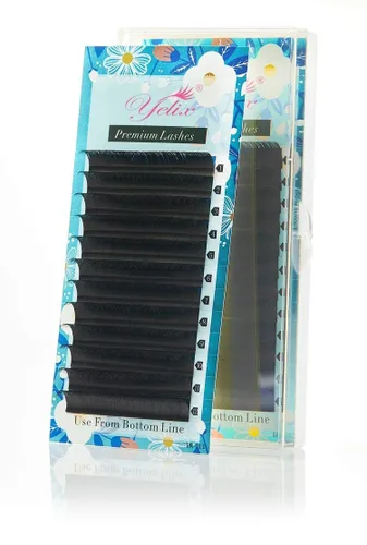Extensiones de pestañas individuales sedosas mate, suaves y naturales, pestañas de visón falso, rizo B, 0.003 in de grosor, 100% hechas a mano