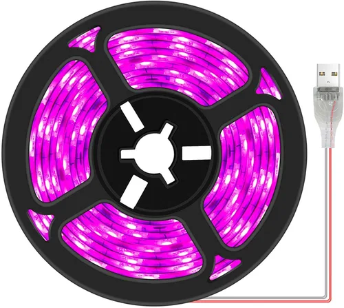 Tira de luz de cultivo de plantas 2835 SMD IP66 Luz LED de espectro completo impermeable para plantas de interior, invernadero, acuario, jardín,