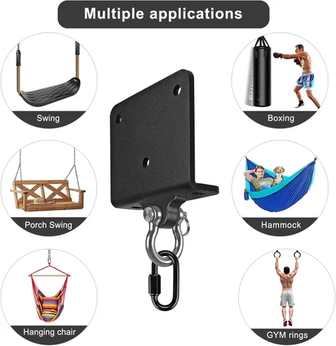 Miniatura 7 de Kipika Colgador de pared para bolsa pesada, soporte giratorio para bolsa de boxeo resistente para gimnasio en casa, longitud ajustable para bolsa