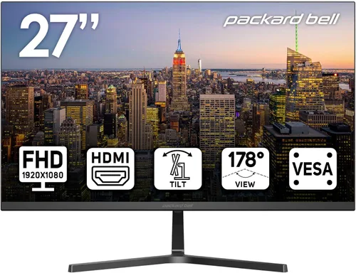Miniatura 13 de Packard Bell Monitor airFrame FHD de 21 pulgadas, 1920x1080, Ultrawide, compatible con montaje VESA, ajuste de inclinación, HDMI/VGA, bisel delgado