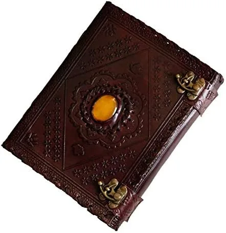 Miniatura 3 de Montexoo - Diario grande vintage de 8 pulgadas con encuadernado de cuero y cerradura para hombres y mujeres, diario de viaje