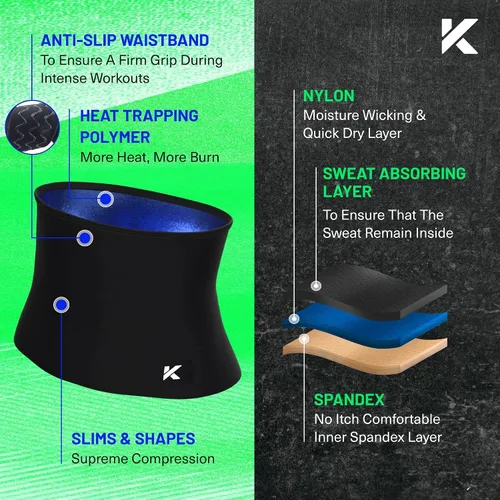 Miniatura 5 de Kewlioo Tónico de cintura que atrapa el calor para hombre, entrenador de cintura para hombres, cómodo y discreto, cinturón térmico para sauna