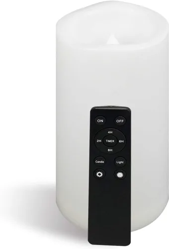 Miniatura 15 de CANDLE CHOICE Velas impermeables sin llama para exteriores, funcionan con pilas, con temporizador, gran resina plástica brillante, parpadeante