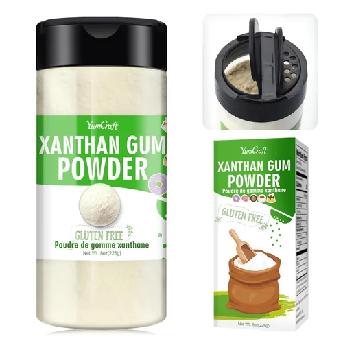 Goma xantana en polvo, 8 onzas, espesante de goma xantana de grado alimenticio para hornear y cocinar, sin gluten y apto para dieta cetogénica,