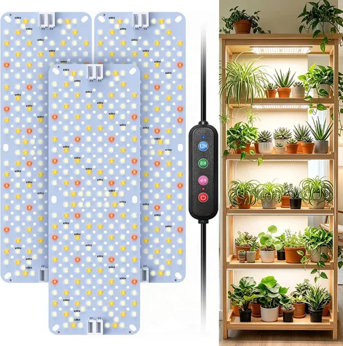 Miniatura 11 de SDOVUERC Luces de Crecimiento de Espectro Completo 384 LEDs, Luces de Crecimiento de Plantas de 24W para Plantas de Interior con Función de Conexión