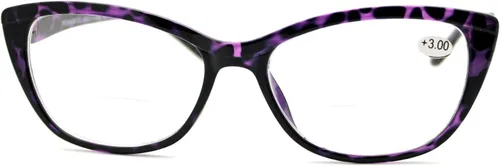 Miniatura 5 de PASTL Gafas de lente transparente con lente de lectura bifocal para mujer, Cateye rectangular