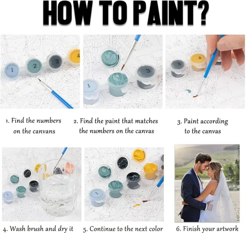 Miniatura 9 de Pintura personalizada por números, pintura personalizada por números para adultos principiantes, kit de pintura de lienzo para fotos, pintura