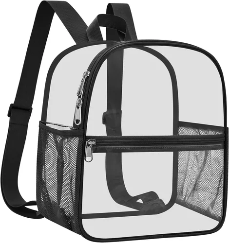 Miniatura 9 de Mochila Transparente Oraben para Eventos de Estadio Mochila Transparente para Estadio 12x6x12, Negro, Pequeño