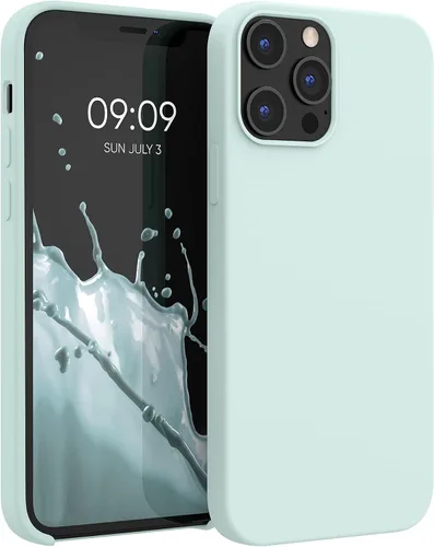 Miniatura 11 de kwmobile Funda compatible con Apple iPhone 12 Pro Max, funda de silicona TPU con acabado suave, color azul báltico