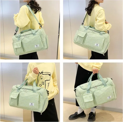 Miniatura 430 de Pequeña bolsa de gimnasio para mujer, bolsa de viaje con compartimento para zapatos
