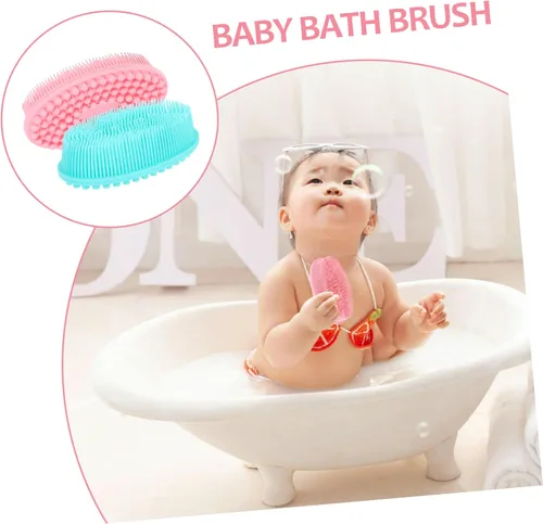 Miniatura 7 de KOMBIUDA 2 cepillos de baño de silicona suave exfoliante para el cuero cabelludo para niños y niñas y adultos, diseño suave de doble cara para un
