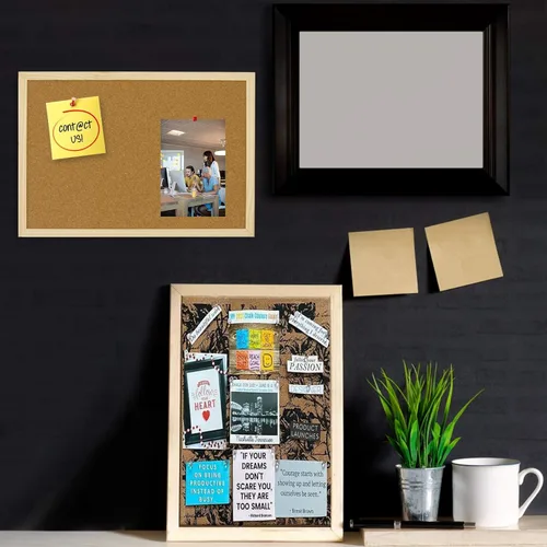Miniatura 6 de OWLKELA Tablero de corcho de 14.6" X 11", tablero de avisos con chinchetas, tablero de notas, tablero de visión, tablón de anuncios para oficina