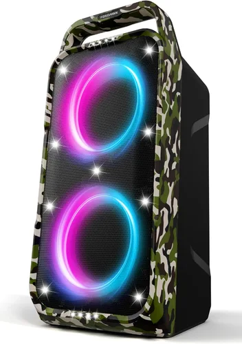 Miniatura 9 de Foxdawn Altavoz Bluetooth para fiestas: 240 W pico de sonido fuerte, graves profundos, tiempo de reproducción de 15 horas, carga rápida, IPX4