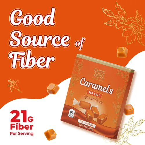 Miniatura 5 de ChocZero Caramelos Sin Azúcar - Dulces Keto - Todo Natural, Suave y Masticable - Bocadillo Bajo en Carbohidratos (Caja de 3.5 Onzas)