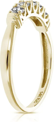 Miniatura 3 de Vir Jewels Anillo de compromiso de oro amarillo de 14 quilates con 5 piedras de 12 quilates