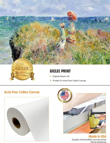 Miniatura 5 de Pinturas clásicas mundiales de Claude Monet Impresión giclée sobre lienzo alargado, pieza de galería para colgar y decorar el hogar, The CliffWalk