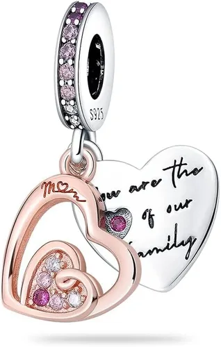 Miniatura 2 de LNQOBU Dije de plata de ley 925 para madre, hija, familia, amor, familia, amigos, para pulseras y collares