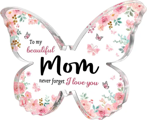 Miniatura 12 de GiftyTrove Regalos para tía, Placa de Acrílico en Forma de Mariposa de 5x3.8x0.5 Pulgadas, Regalo para el Día de la Madre, San Valentín, Cumpleaños