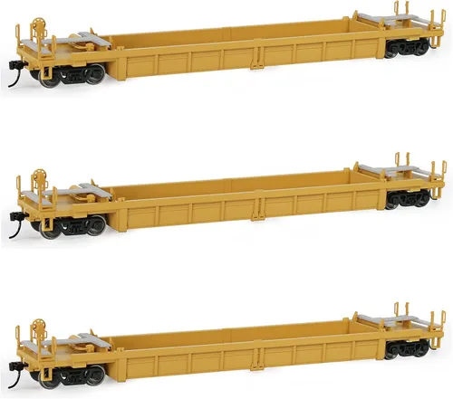 Miniatura 10 de Evemodel C8749 HO Scale 40ft Well Car 1:87 Fondo cóncavo 40' Carro de coche plano (3pcs - marrón)