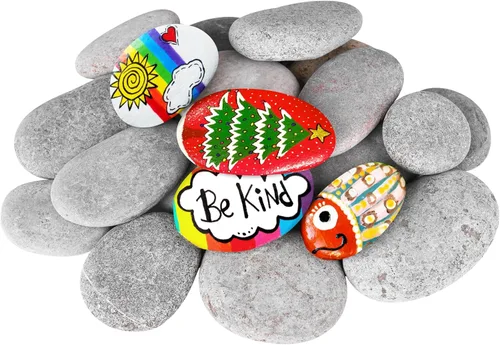 Miniatura 22 de Rocas de río para pintar 12 piezas, rocas grandes de 3.5 a 5 pulgadas, piedras lisas planas para pintar, rocas de manualidades para pintar
