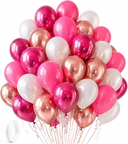 Miniatura 13 de Kit de guirnalda de globos azules y blancos plateados, 60 globos de látex de confeti azul cromado, blanco y plateado de 12 pulgadas para baby