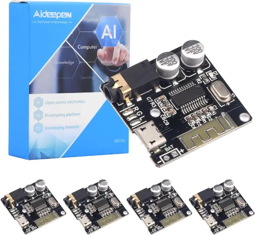 Miniatura 7 de Aideepen 5 piezas BT 5.0 módulo receptor de audio estéreo, placa decodificadora MP3 de 3.7-5V y amplificador para altavoz de coche