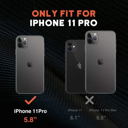 Miniatura 2 de NTG Funda protectora diseñada para iPhone 11 Pro de 1ª generación, resistente, ligera, delgada, a prueba de golpes, para iPhone 11 Pro de 5.8 Negro