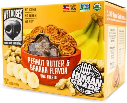 Miniatura 26 de Wet Noses Golosinas orgánicas crujientes para perros sin granos, totalmente naturales, de grado humano, sin OMG, entrenamiento saludable