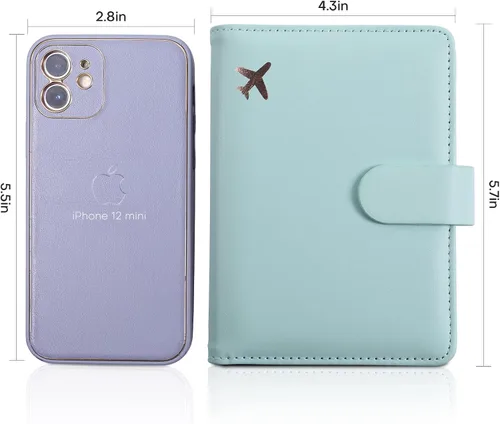Miniatura 6 de Foreate Cartera para pasaporte con cremallera, cartera de viaje con ventana de identificación, funda de pasaporte, tarjetero con bloqueo RFID, Verde
