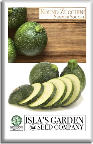 Semillas redondas de calabacín (Cucurbita Pepo) – Más de 40 semillas de reliquia sin OMG para plantar, también conocidas como calabacín de ocho